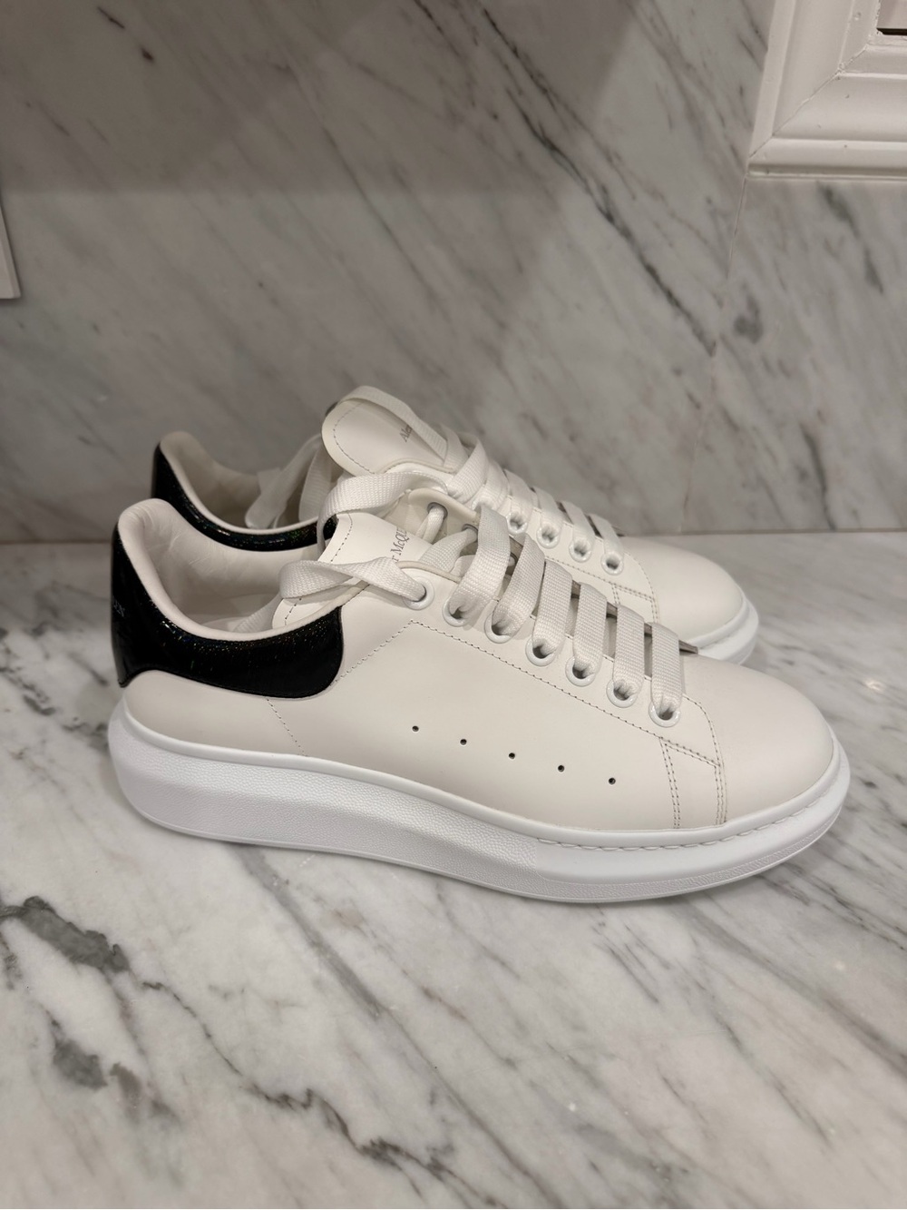 Alexander McQueen White and Black Oversized Sneakers